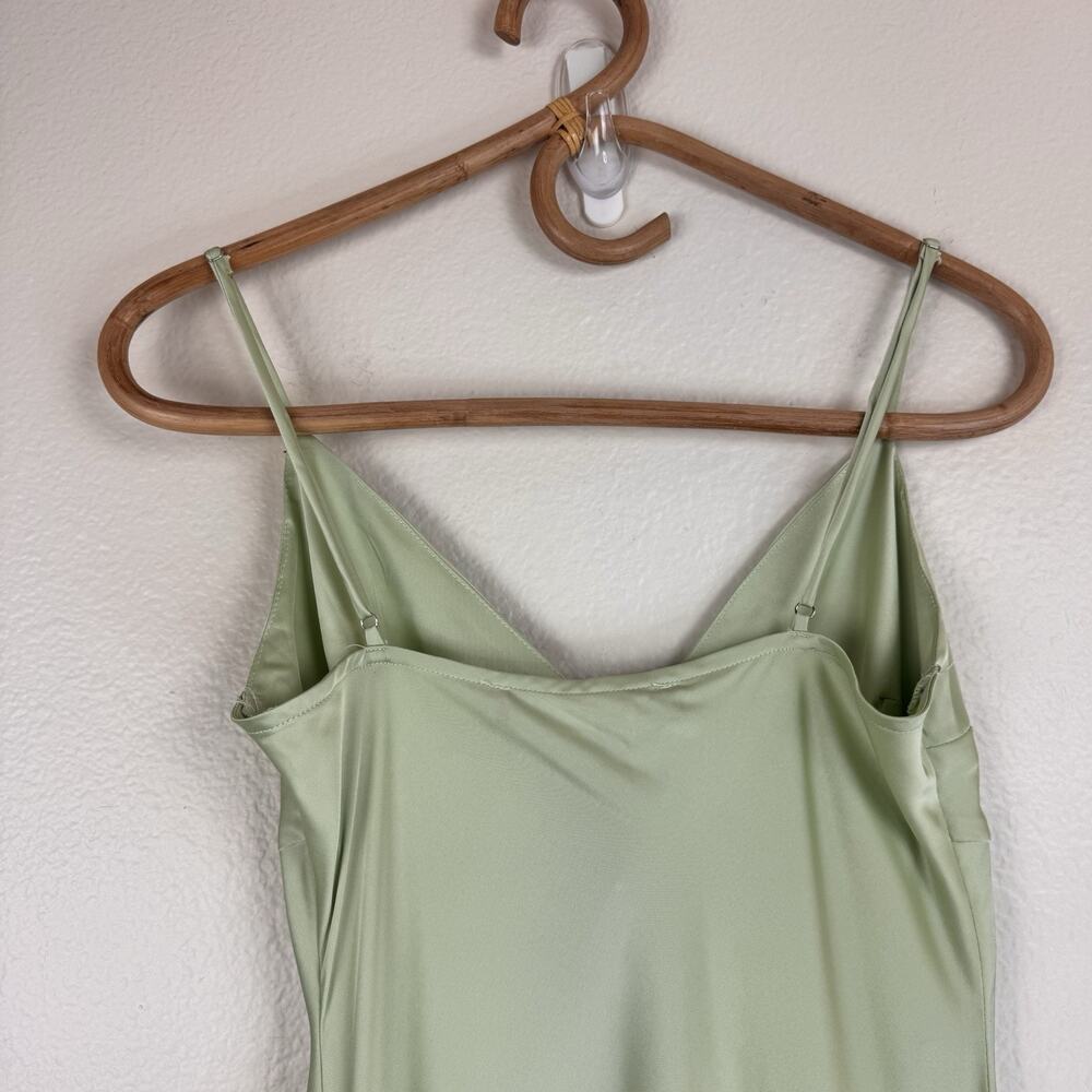 NWT Lioness x REVOLVE "About A Girl" Satin Maxi Slip Dress in Light Green/Lime ✨ - Picture 13 of 16